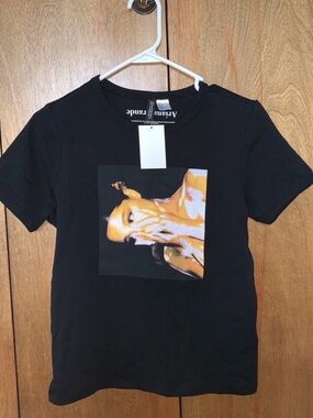 Ariana Grande Black Graphic Tee with Yellow/Orange Print